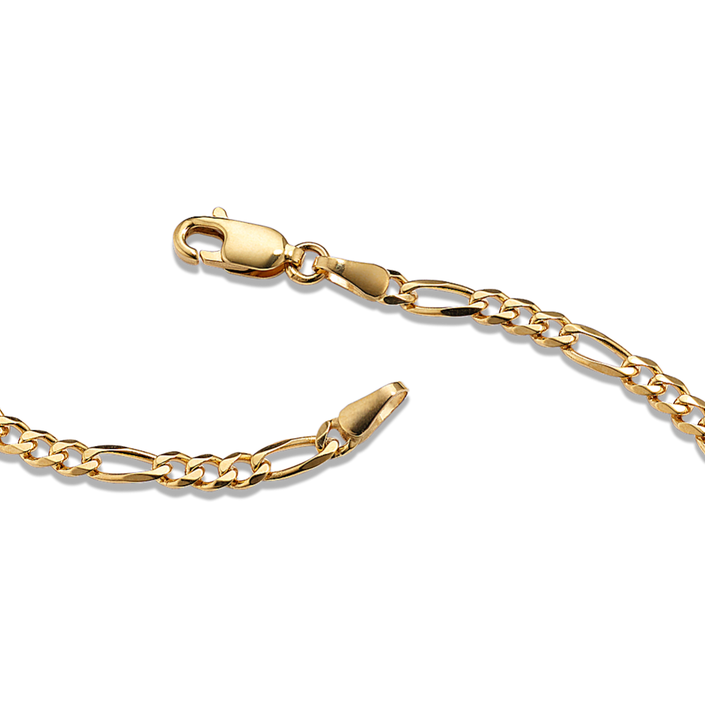 14K solid gold フィガロチェーン　20インチ　3.1ミリ 3.1mm Concave Figaro Chain Necklace in Solid 14K Gold