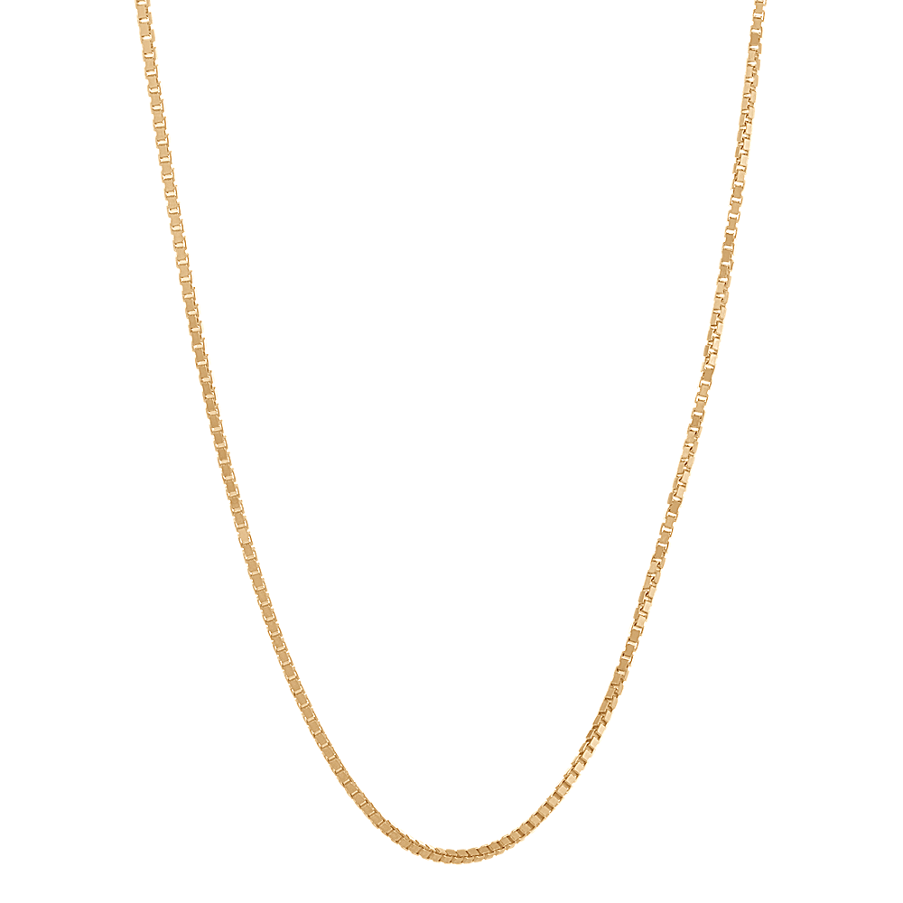 20 in Mens Box Chain in 14K Yellow Gold (1mm) | Shane Co.