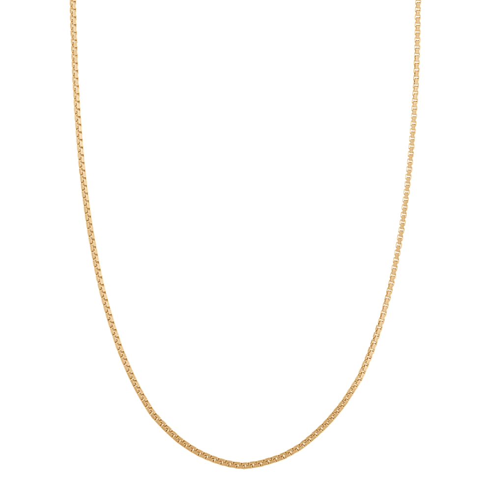20 in Mens Box Chain in 14K Yellow Gold (1mm)