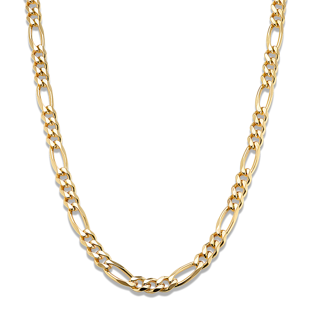 20in 14K Yellow Gold Vermeil Figaro Chain (6.5mm)