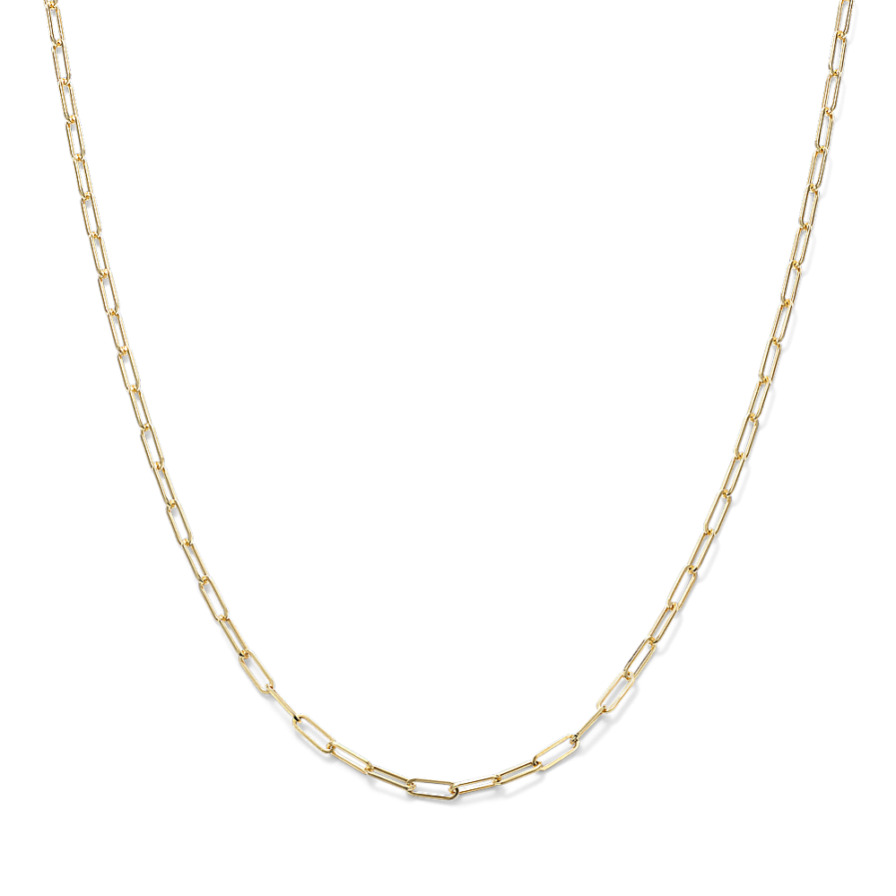 22'' 14K Gold Adjustable Paperclip Chain (1.5mm)