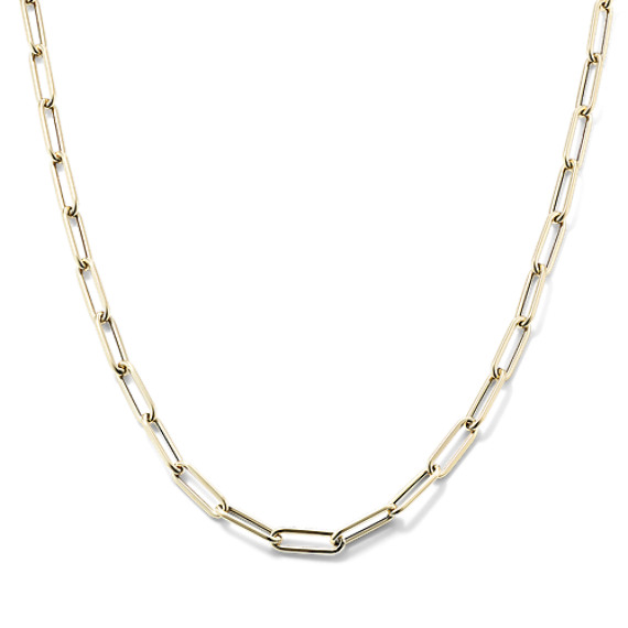 Shane Co. 22'' 14K Paperclip Chain Necklace, Yellow Gold, 20 - 24