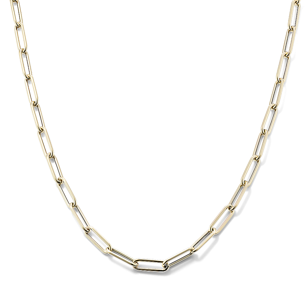 22'' 14K Yellow Gold Paperclip Chain (3mm)