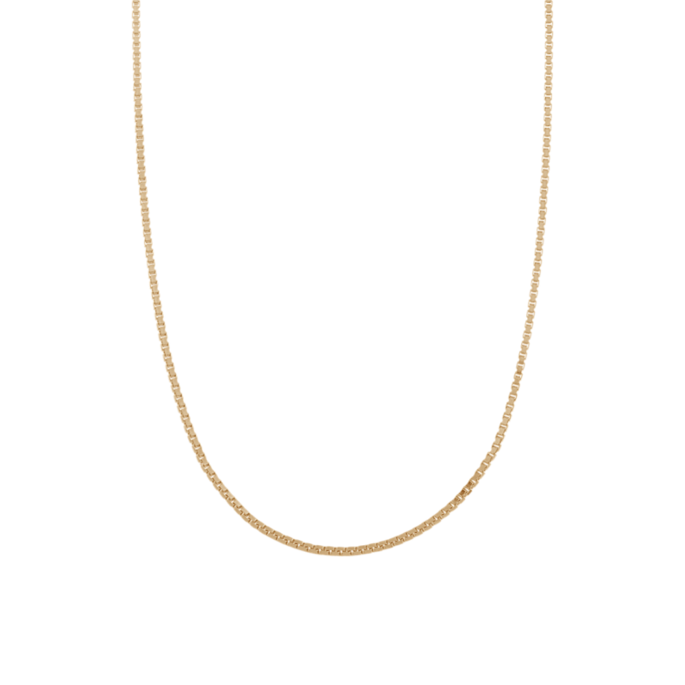 22'' 14K Yellow Gold Box Chain (1mm)
