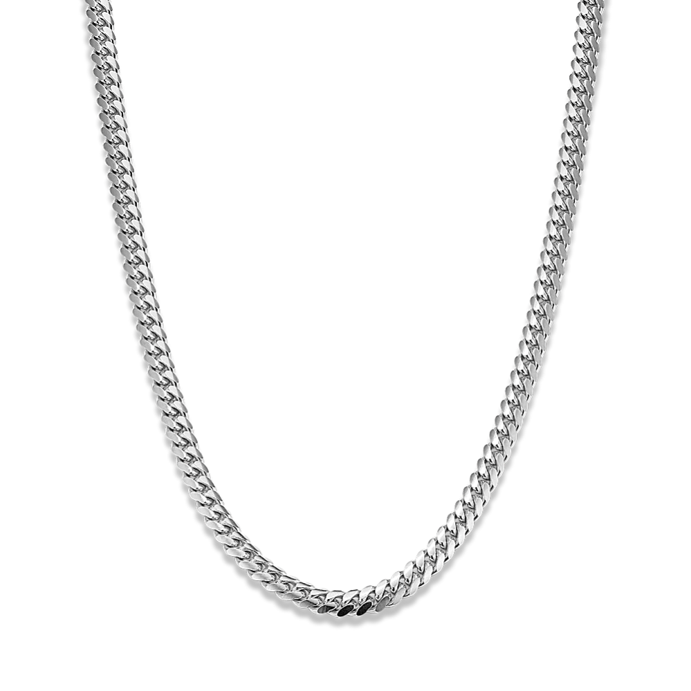24'' 14K White Gold Miami Cuban Chain (4mm)