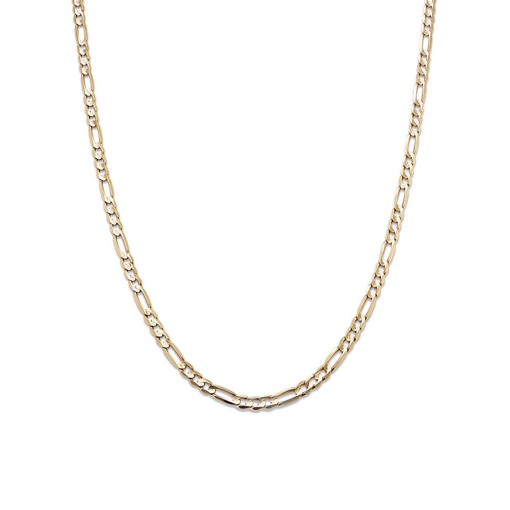 24 in Mens 14k Yellow Gold Figaro Chain (3.8mm)