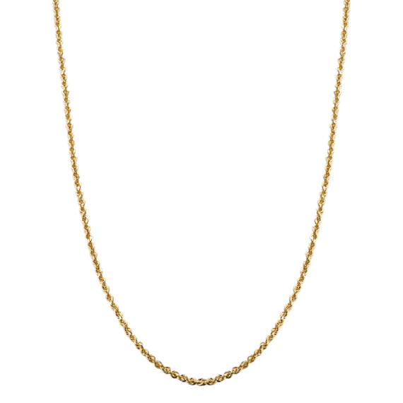 24'' 14k Gold Diamond-Cut Rope Chain (2.5mm)