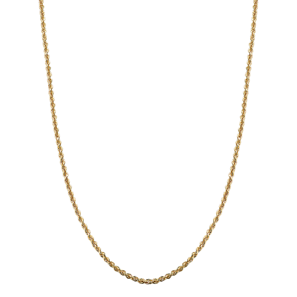 24 in 14k Yellow Gold Rope Chain (2.5mm)