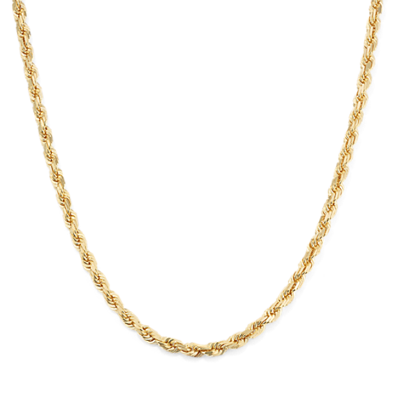 24'' 14K Gold Diamond-Cut Rope Chain (3mm)