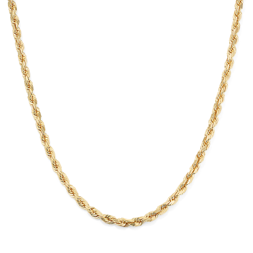 Gold rope chain hot sale necklace 14k