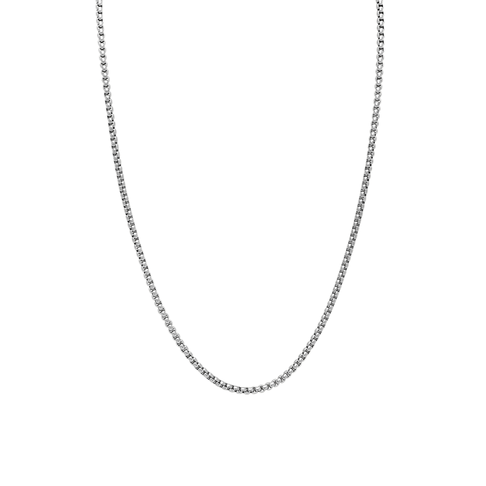 24 in Mens Box Chain Necklace in Stainless Steel (3.4mm)