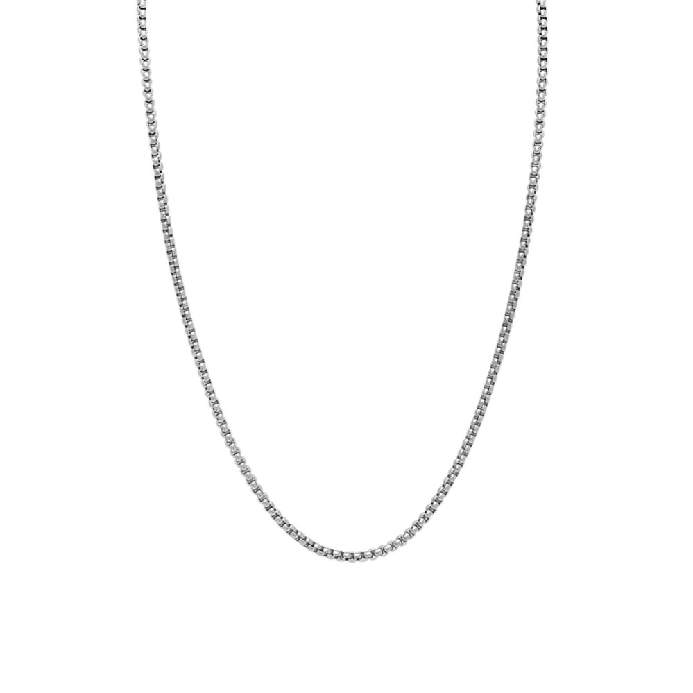 24 in Mens Box Chain Necklace in Stainless Steel (3.4mm)