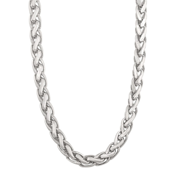 24 in Mens Classic Wheat Chain in Sterling Silver (6.3mm)