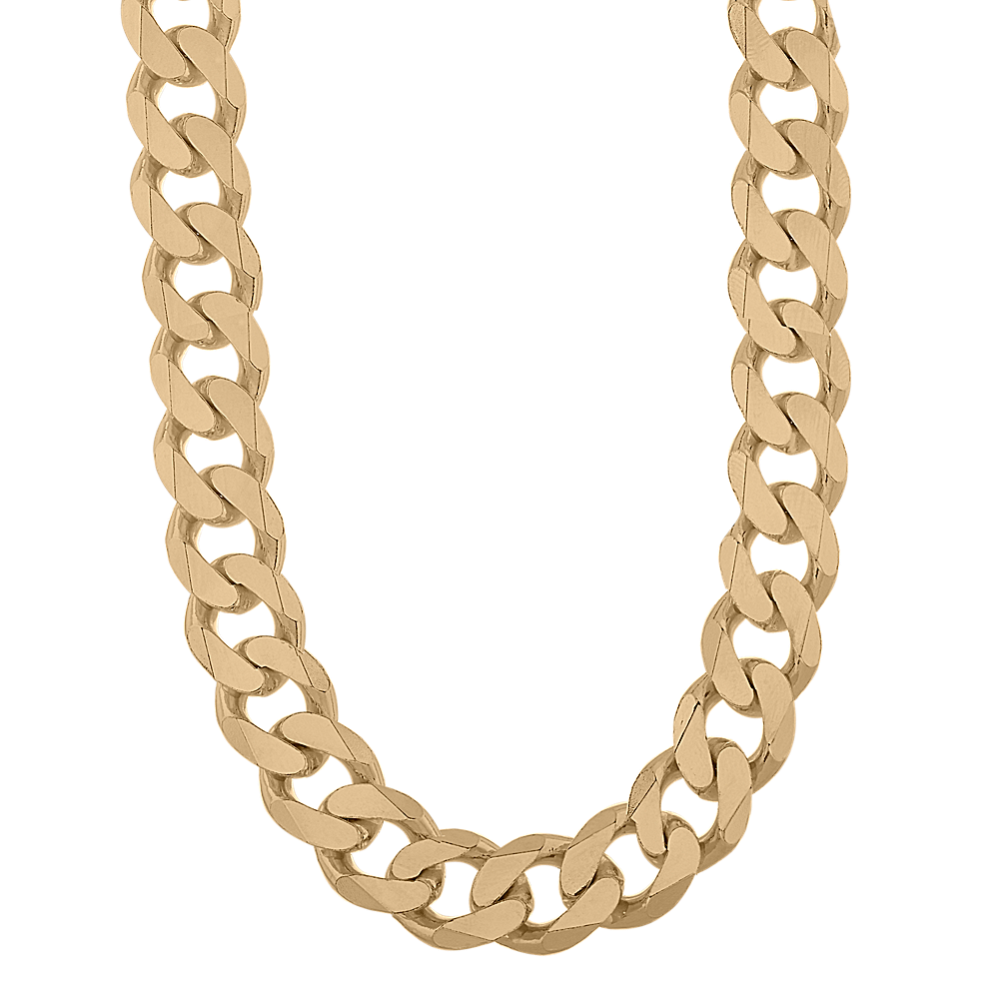 24 in Mens Curb Chain in Vermeil 14K Yellow Gold (10.8mm)
