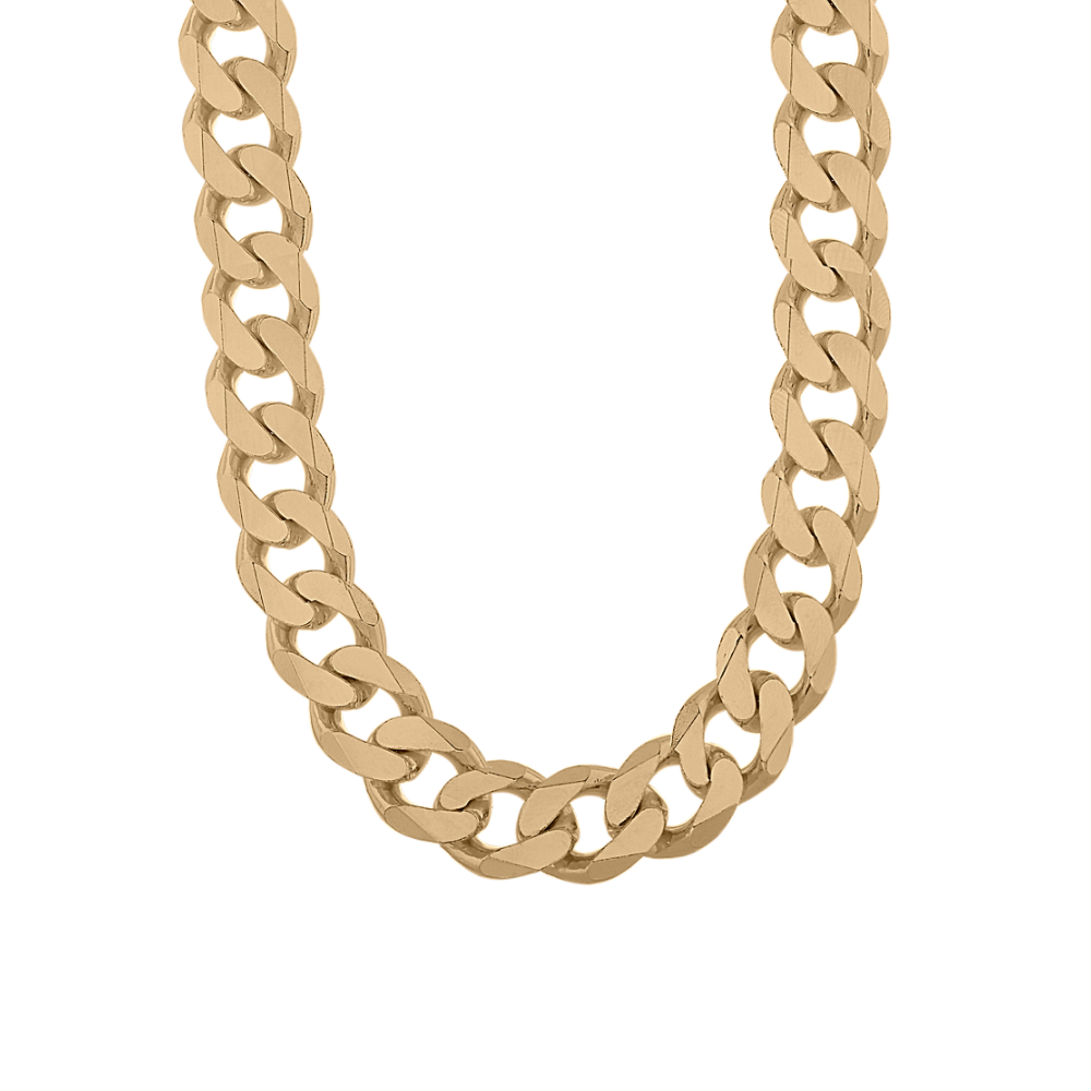 24 in Mens Curb Chain in Vermeil 14K Yellow Gold (10.8mm)