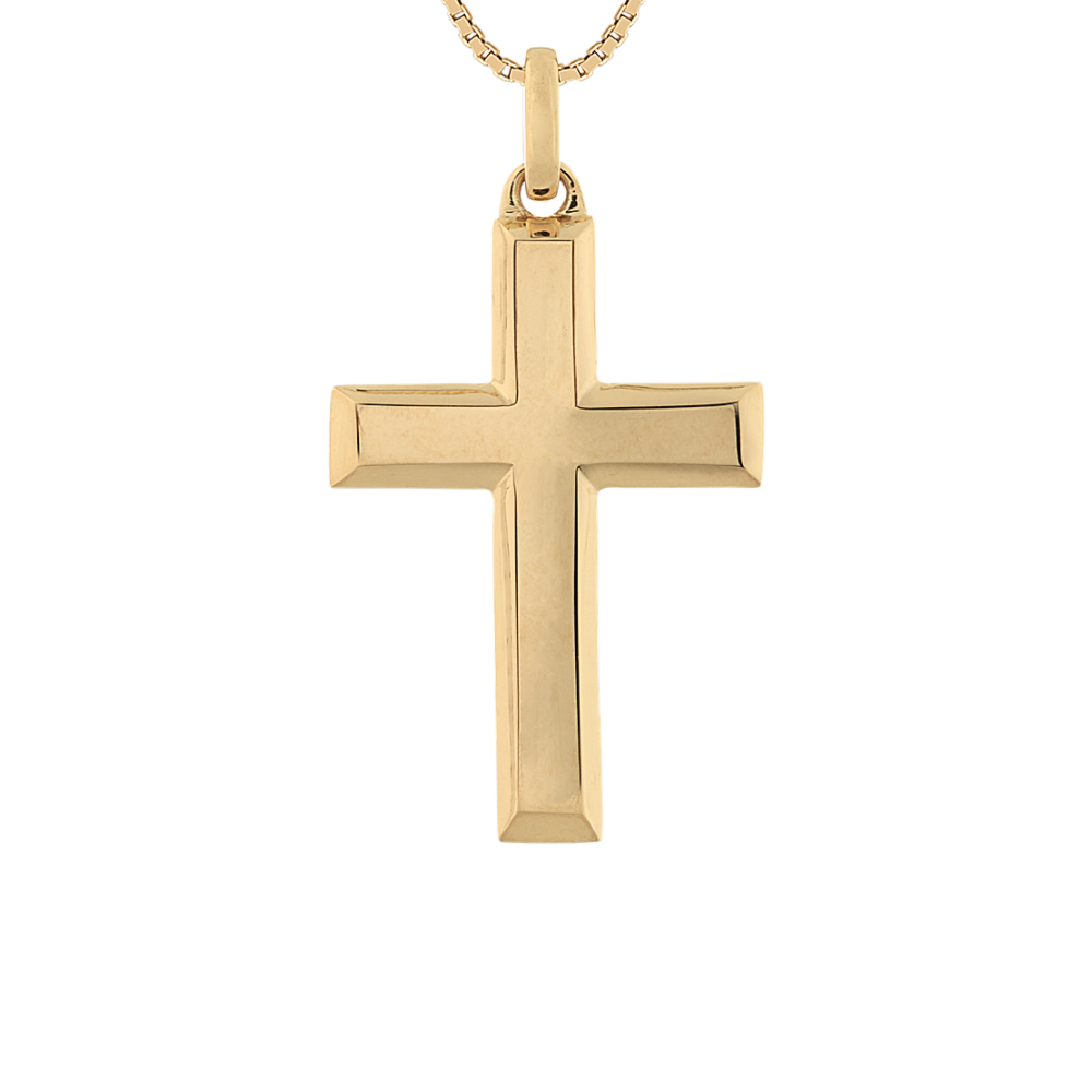 Inch Mens K Yellow Gold Cross Necklace Shane Co