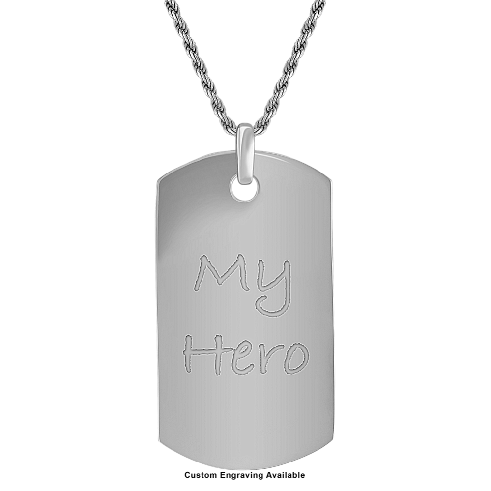 Mens sterling silver on sale dog tags engraved