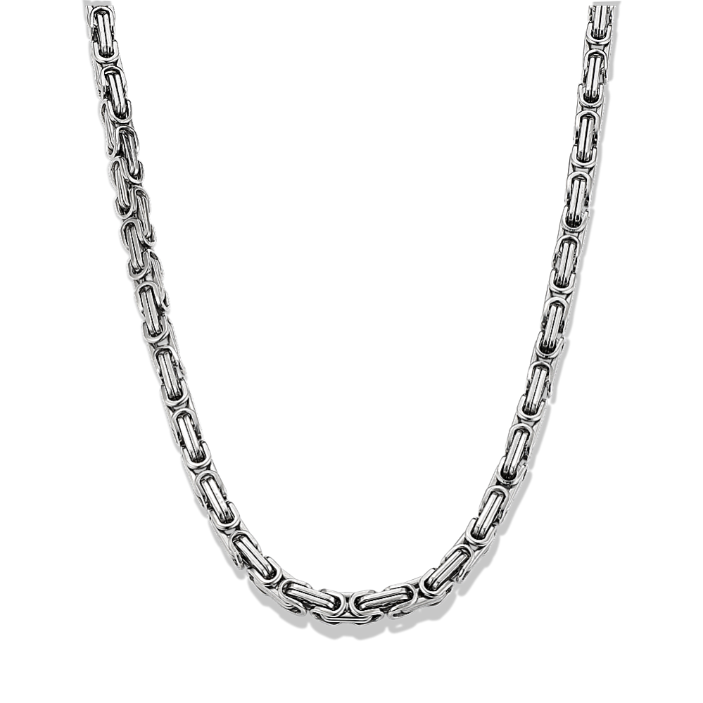24'' Stainless Steel King's Chain (4mm) in StainlessSteel | Shane Co. 24'' Stainless Steel King's Chain (4mm) in StainlessSteel | Shane Co.
