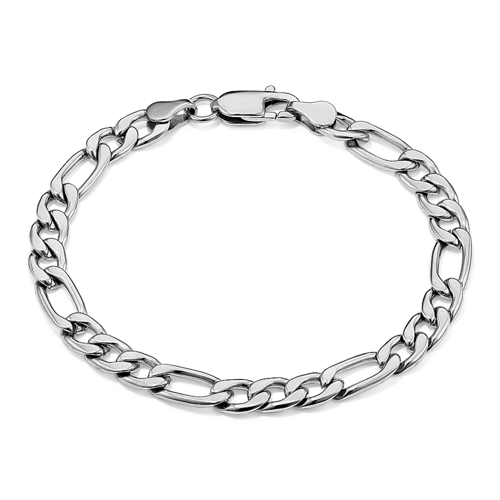 8'' Stainless Steel Figaro Bracelet (7mm)