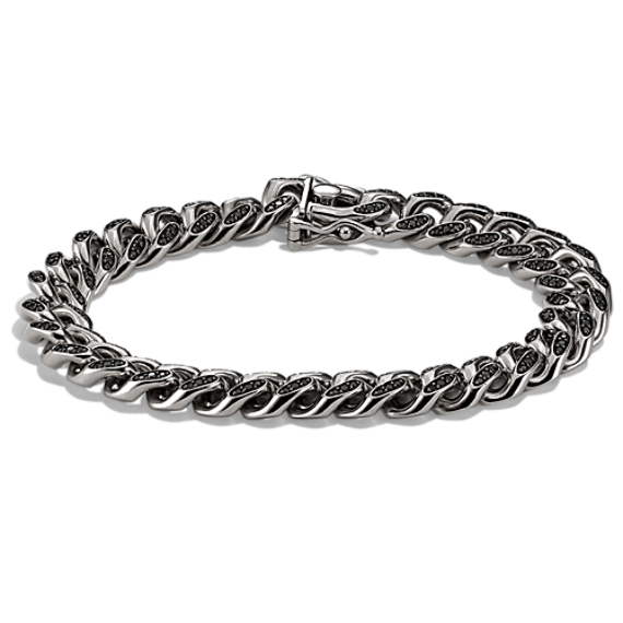 8'' Black Diamond Curb Bracelet (9.5mm)