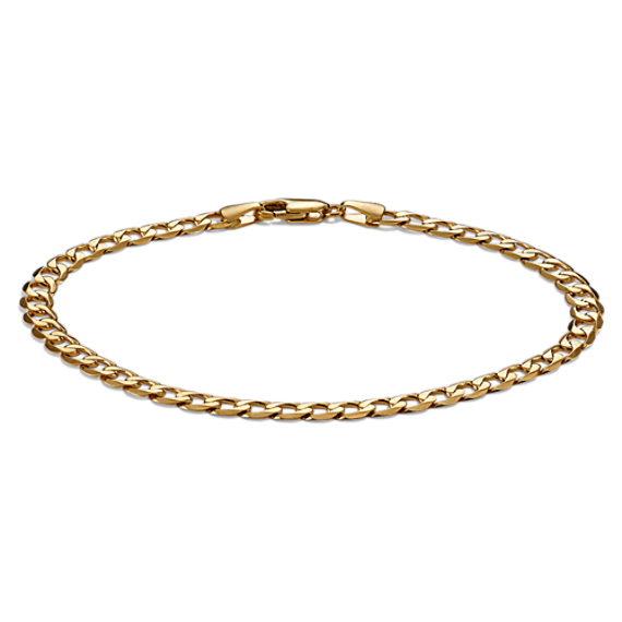 8.5'' Mens Curb Bracelet in 14K Yellow Gold