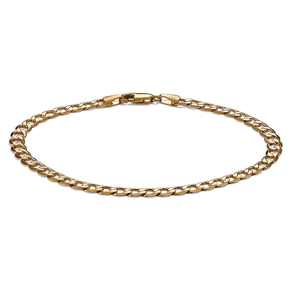 8.5 in Mens Curb Bracelet in 14K Yellow Gold