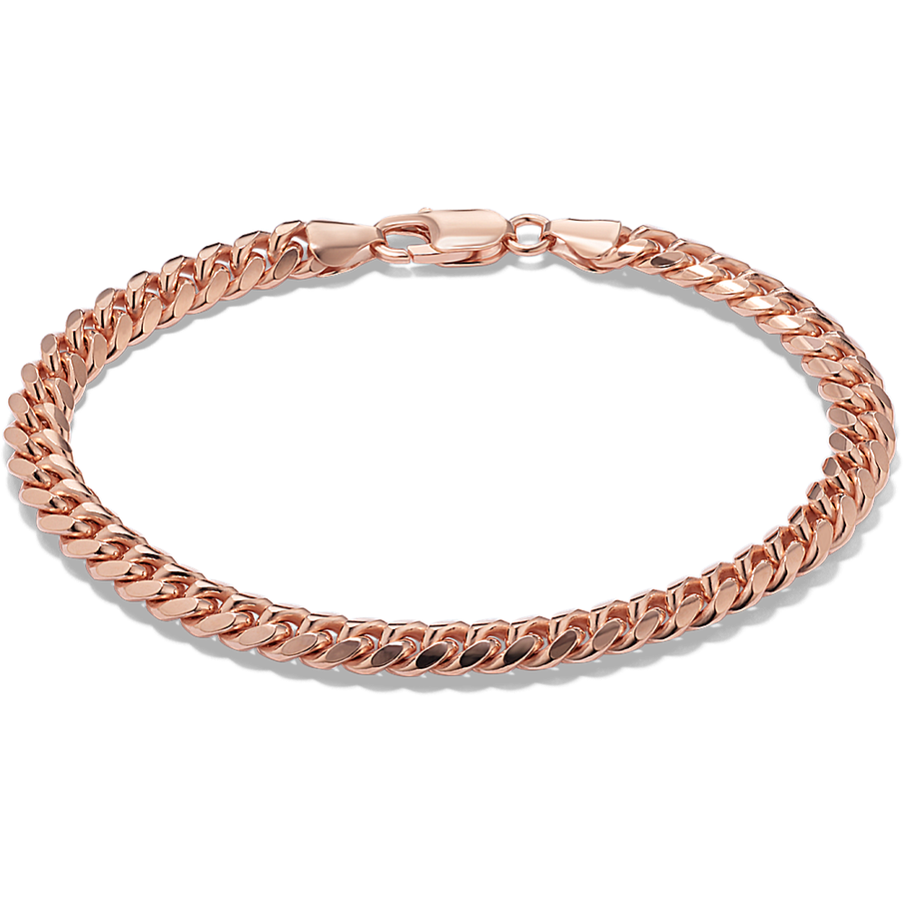 9 in Mens Miami Cuban Bracelet in Vermeil 14K Rose Gold (7.2mm)