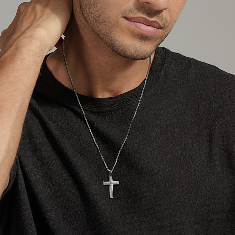 Chain and deals cross necklace mens