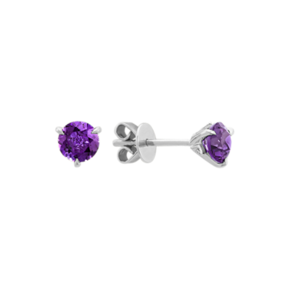Natural Amethyst Stud Earrings