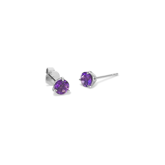 5mm Amethyst Studs in Sterling Silver
