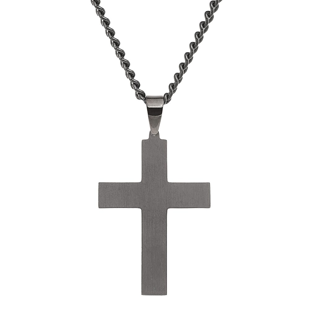 Stainless steel cross necklace deals with diamonds