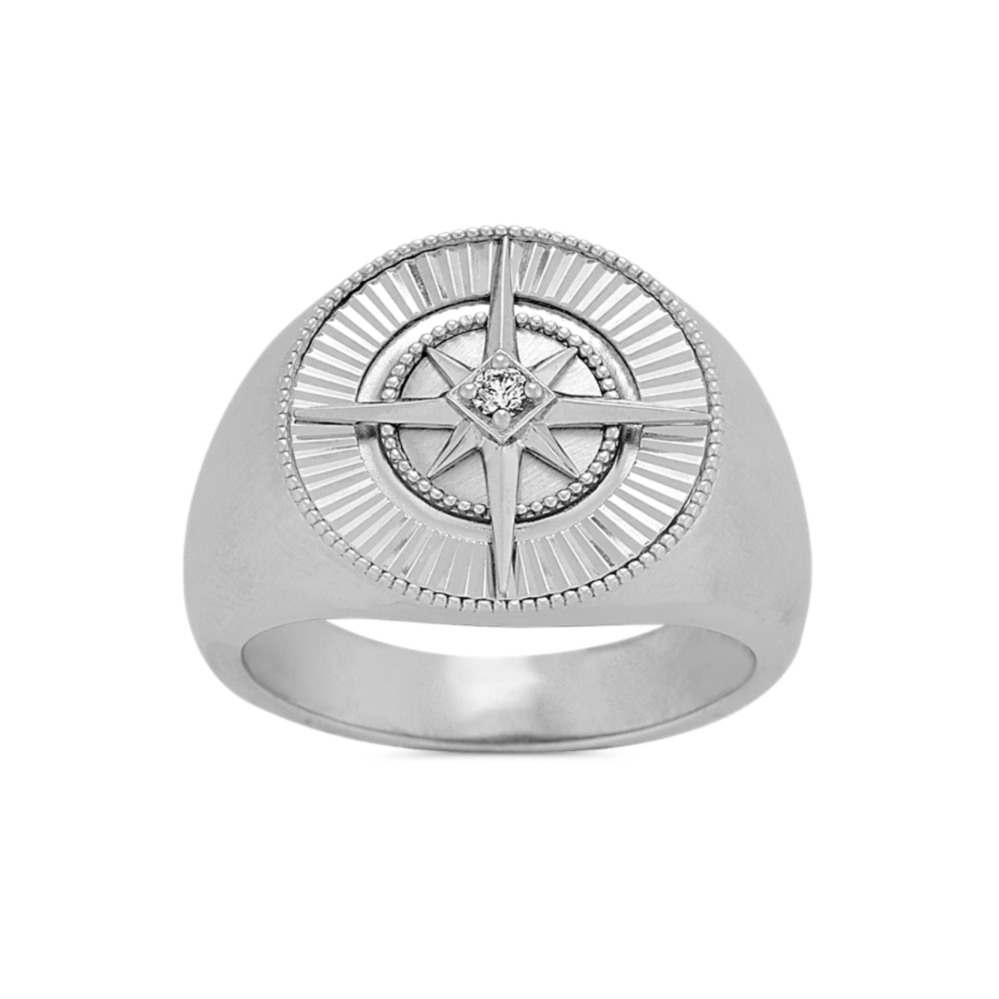 Diamond Northstar Compass Ring (4mm)