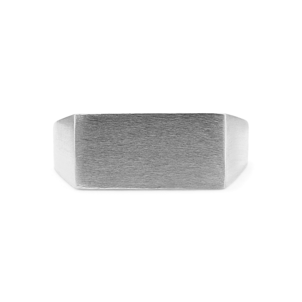 Brushed Sterling Silver Signet Ring