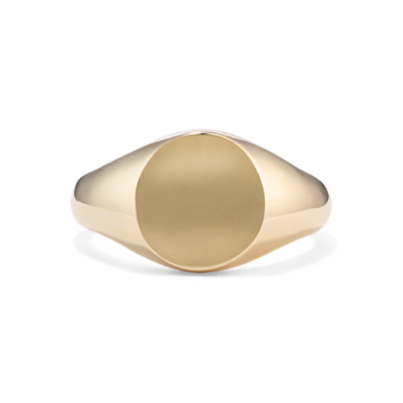 Sutton Round 14K Yellow Gold Signet Ring