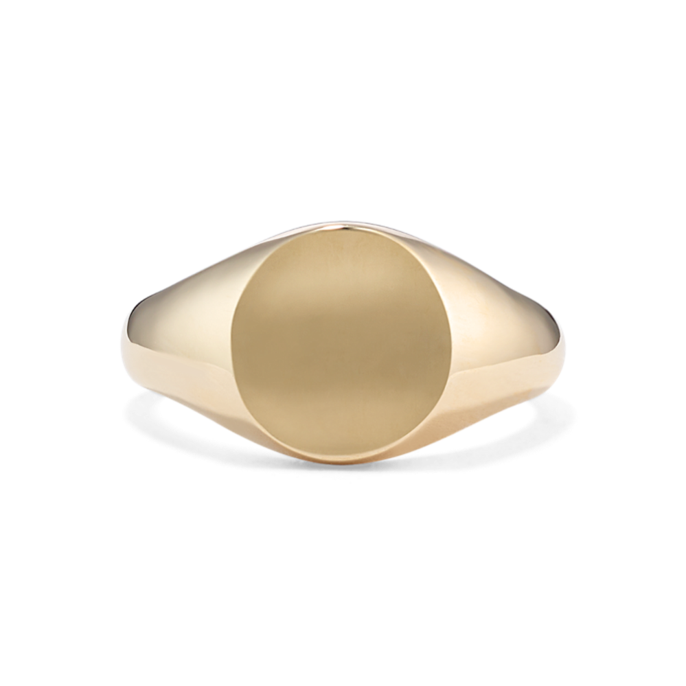 Engravable Signet Ring in 14k Yellow Gold