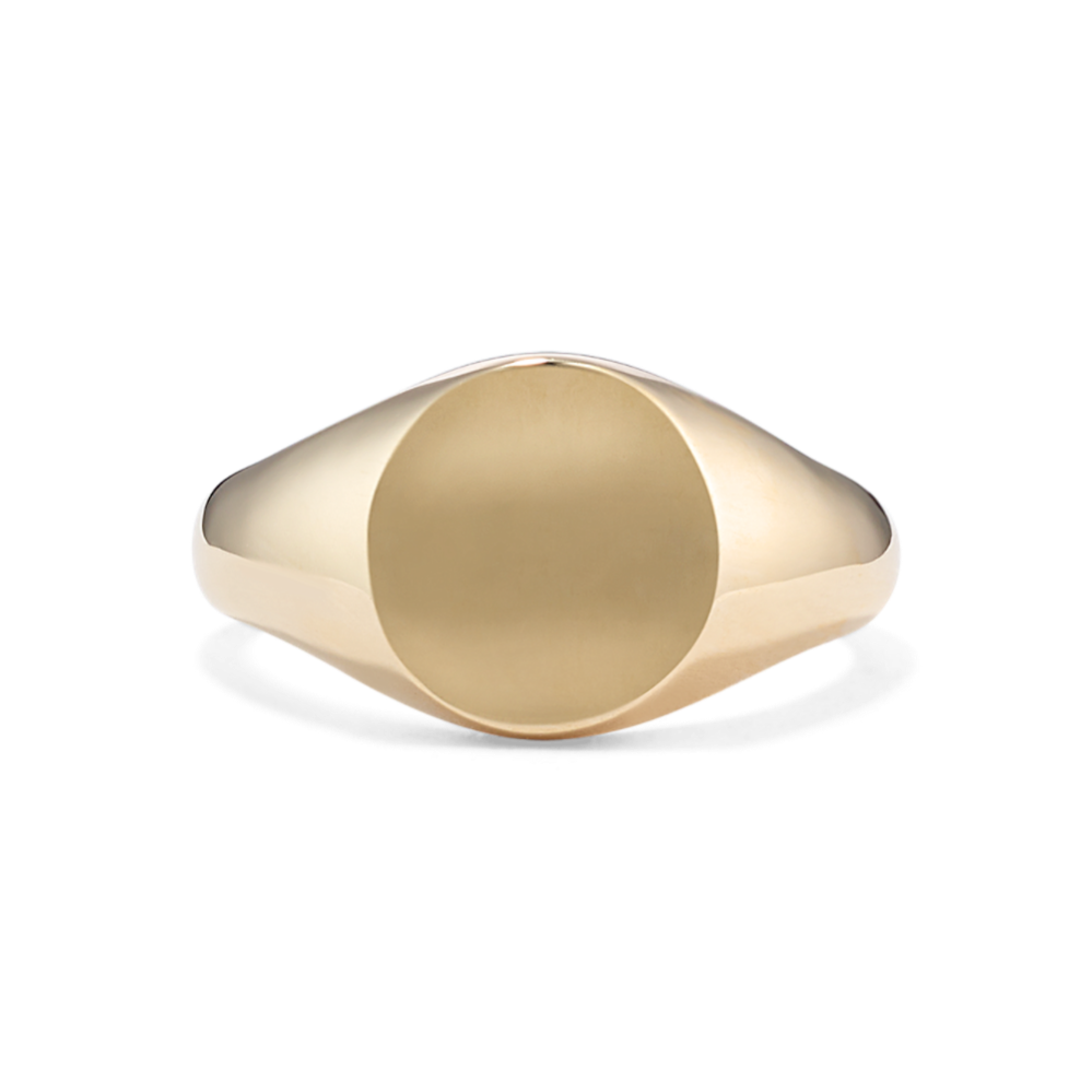 Sutton Round 14K Yellow Gold Signet Ring