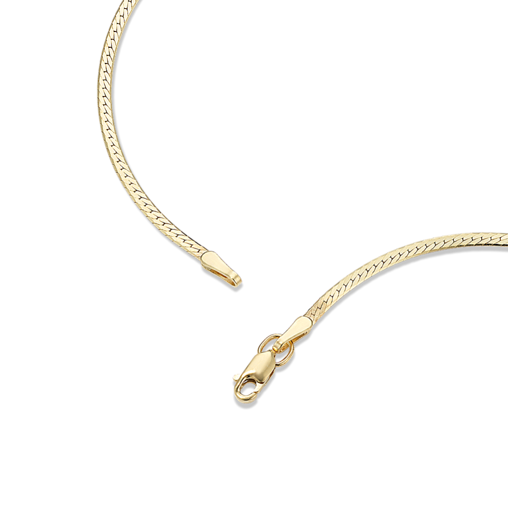 Hayden 7.5'' 14K Gold Herringbone Bracelet (1.5mm) | Shane Co.
