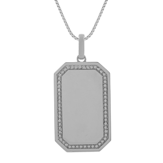 Mens Dog Tag Necklace in 14k Yellow 