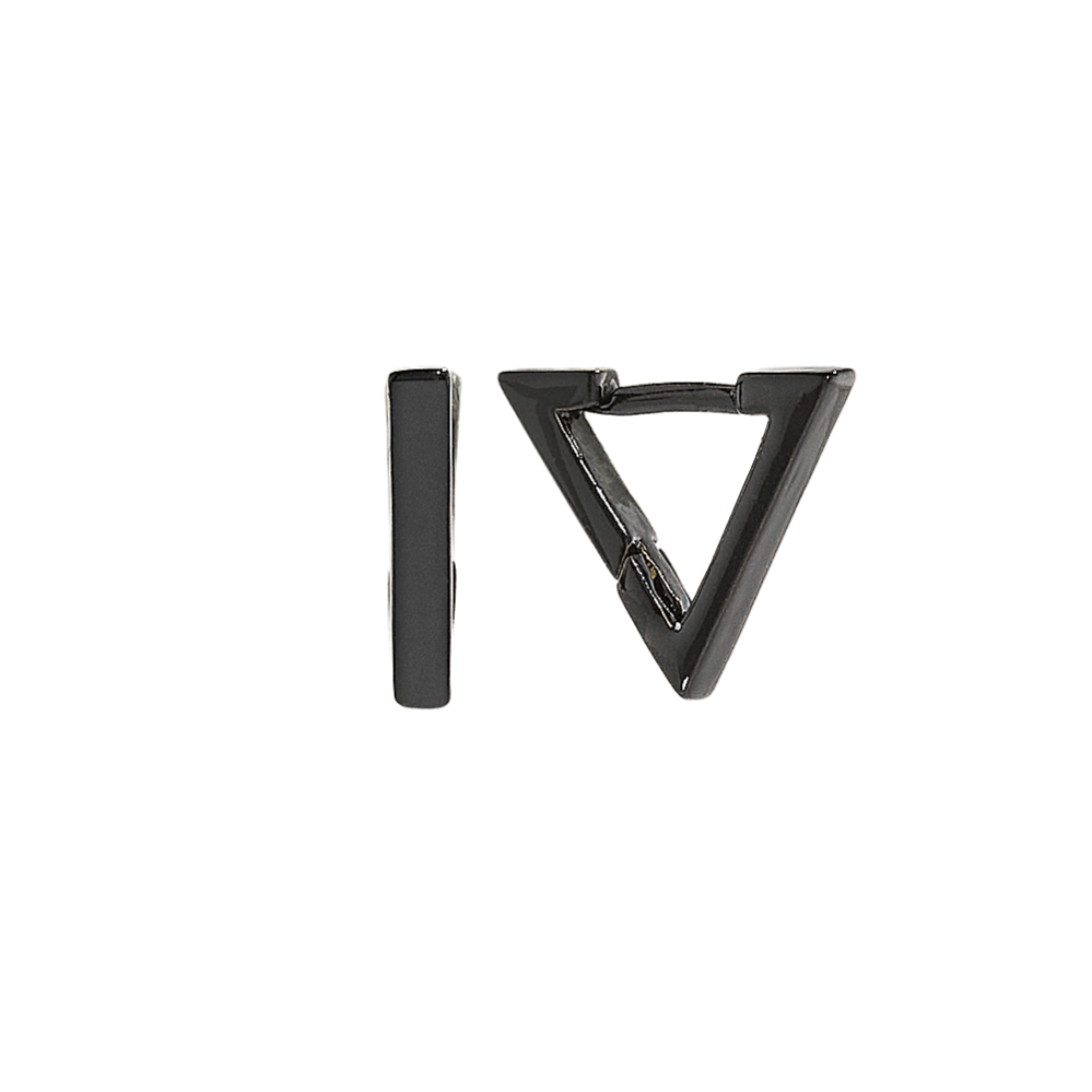 Mini Triangle Earrings in Stainless Steel with Black Ionic Plating