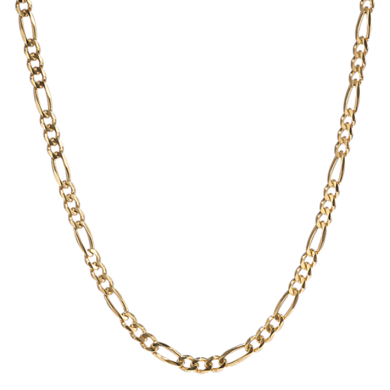 24'' 14K Yellow Gold Figaro Chain (2.9mm)