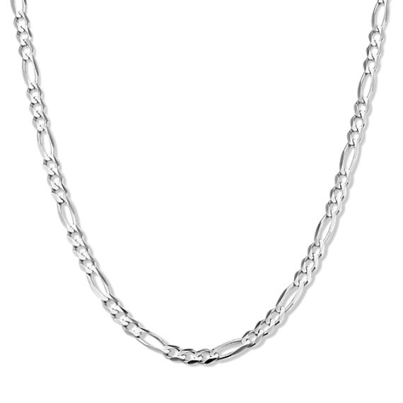 22'' 14k White Gold Figaro Chain (2.9mm)