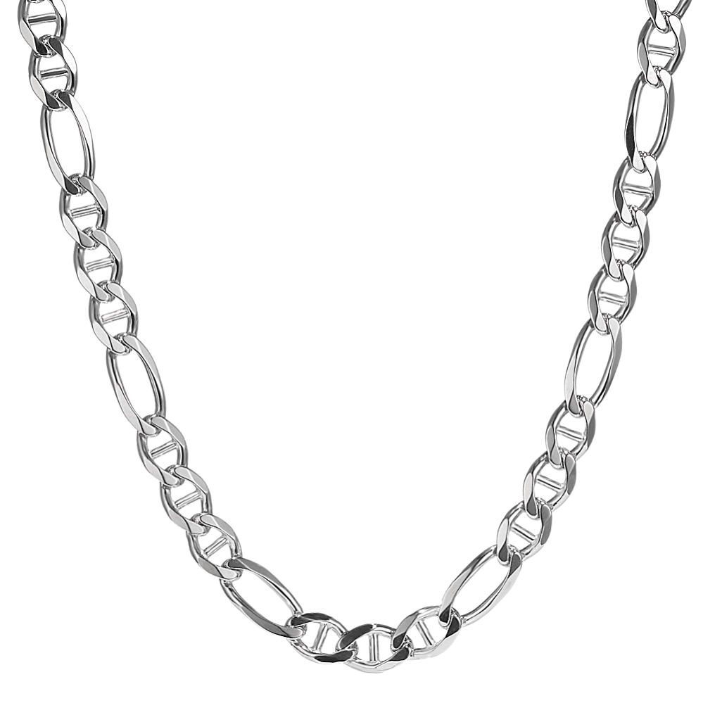 22'' 14K White Gold Figarucci Chain (5mm)