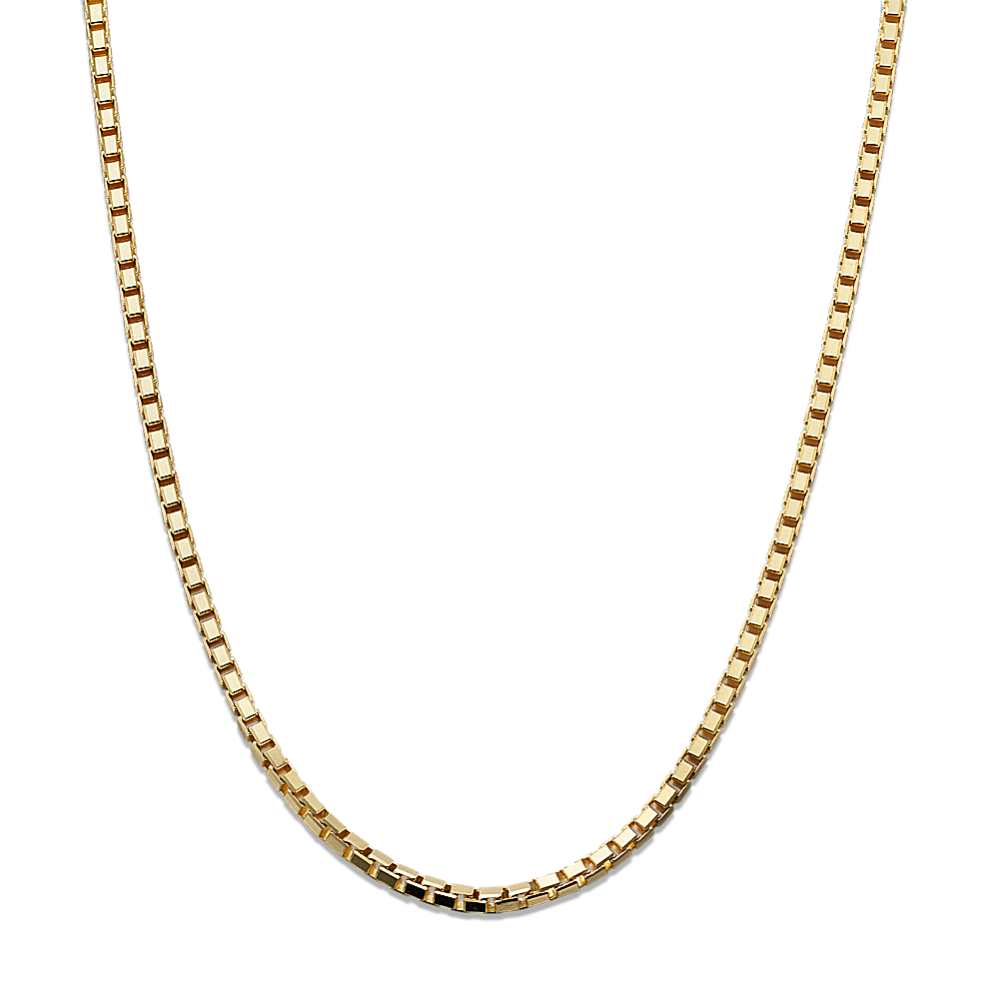20in 14K Yellow Gold Box Chain 2.3mm Shane Co