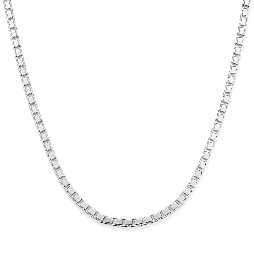 20 14K White Gold Box Chain 2.3mm Shane Co
