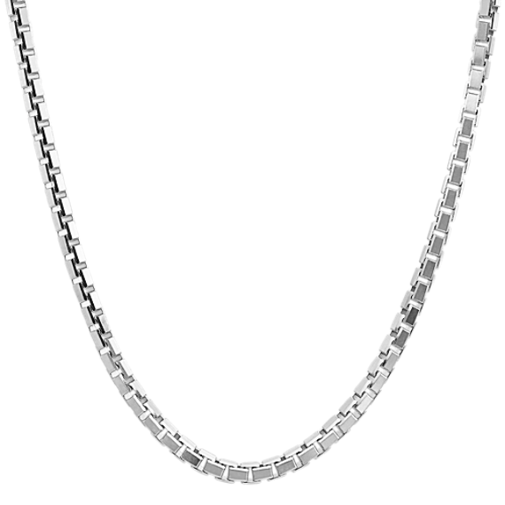 22'' 14K White Gold Box Chain (2.3mm)