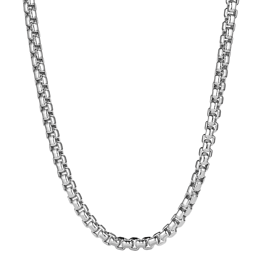18'' 14K White Gold Box Chain (3.7mm)