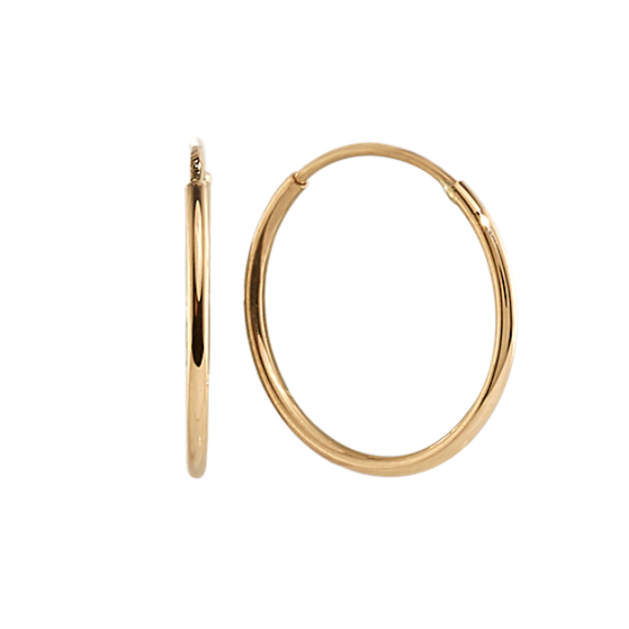 14K Yellow Gold Endless Hoops