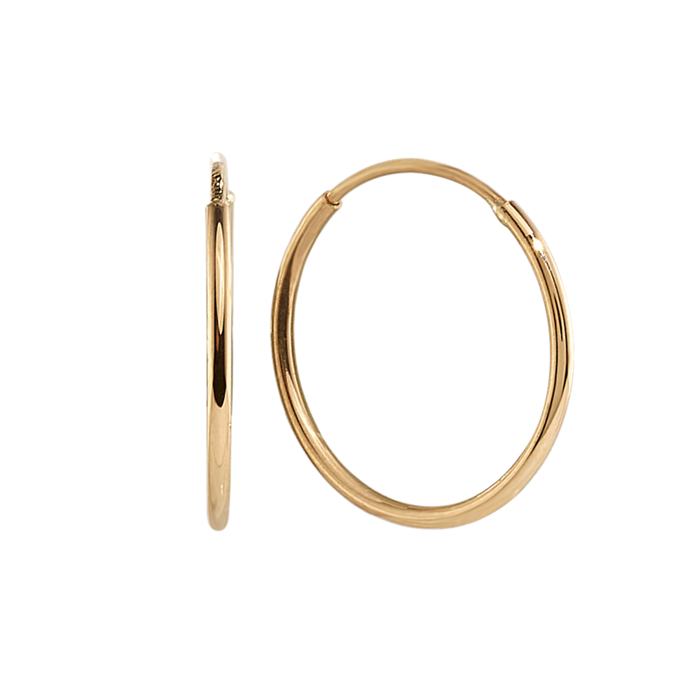14K Yellow Gold Endless Hoops
