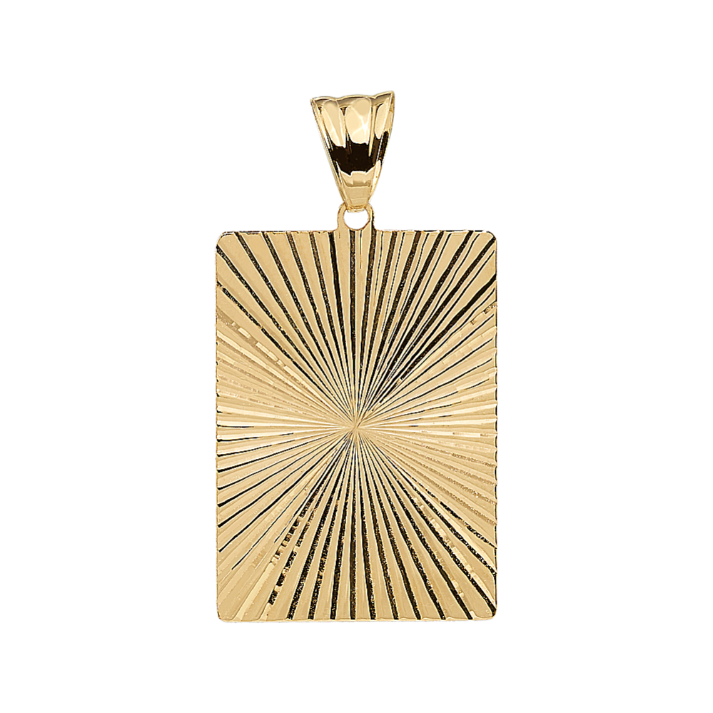 Fluted Mens Charm in 14K Yellow Gold