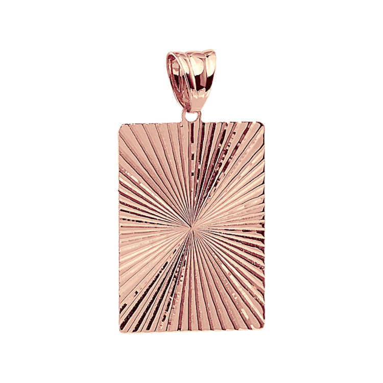 Fluted Mens Charm in 14K Rose Gold